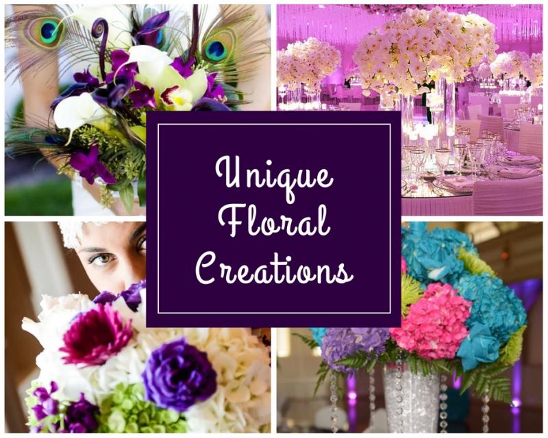 Collage of wedding flowers